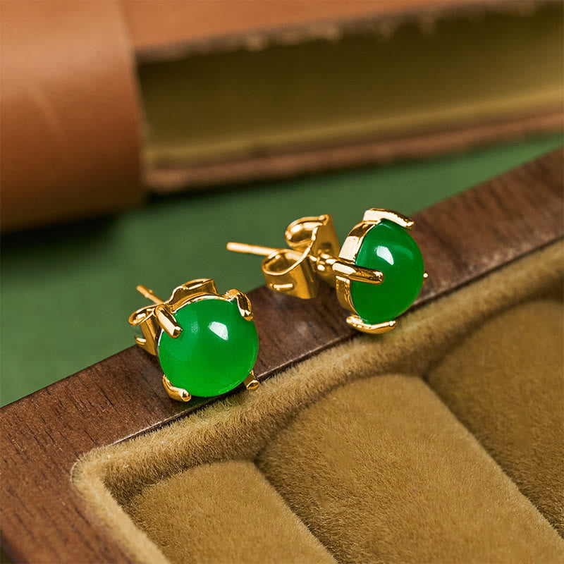 Wear FengShui Jade 925 Sterling Silver Abundance Earrings