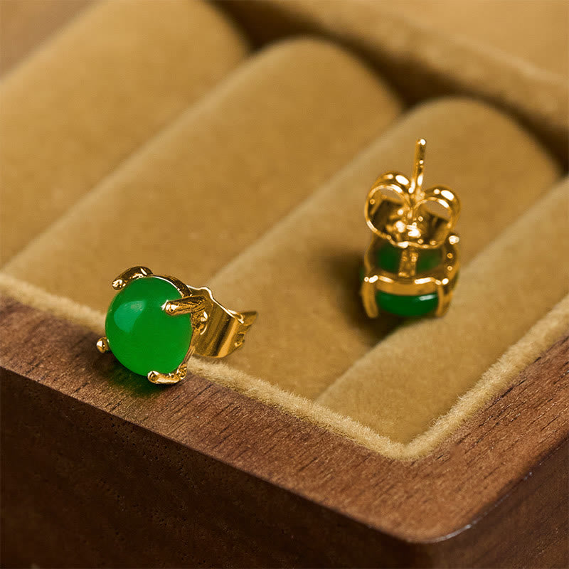 Wear FengShui Jade 925 Sterling Silver Abundance Earrings
