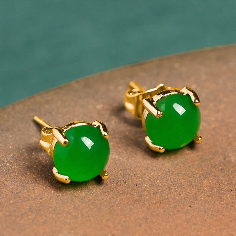 Wear FengShui Jade 925 Sterling Silver Abundance Earrings