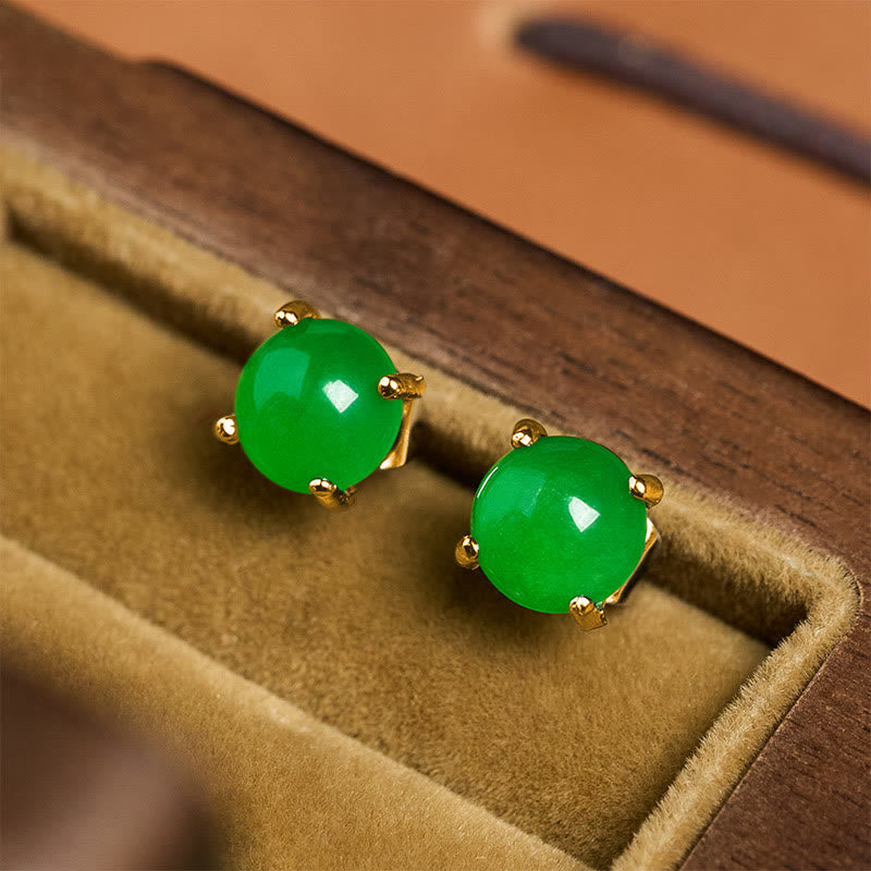 Wear FengShui Jade 925 Sterling Silver Abundance Earrings