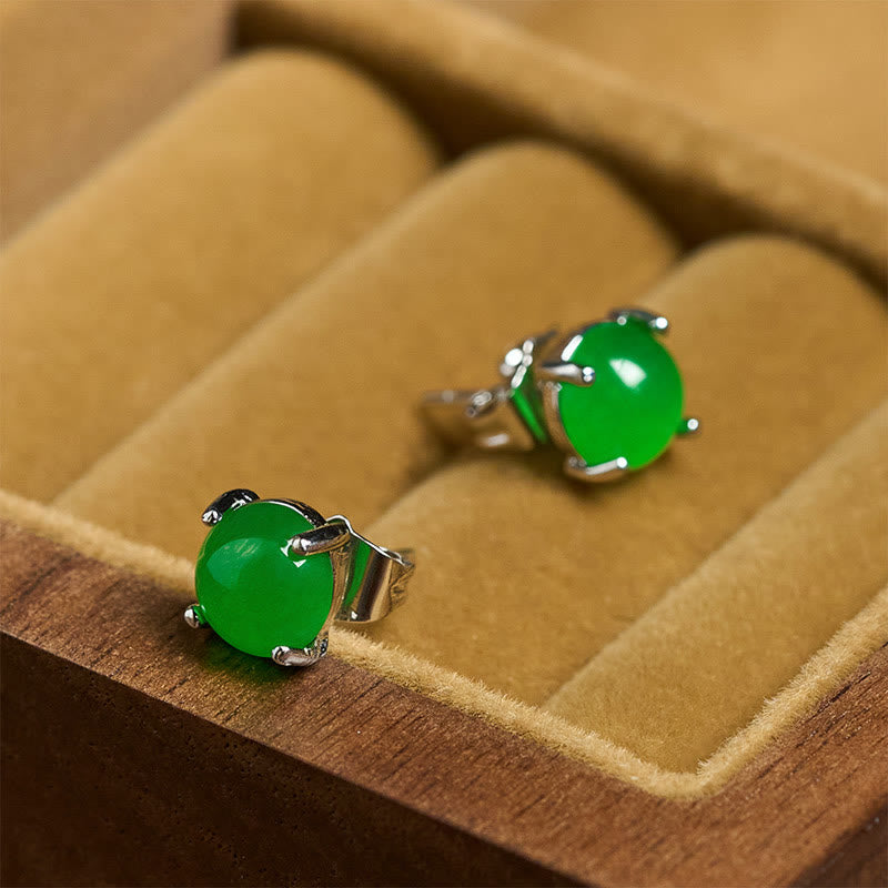 Wear FengShui Jade 925 Sterling Silver Abundance Earrings