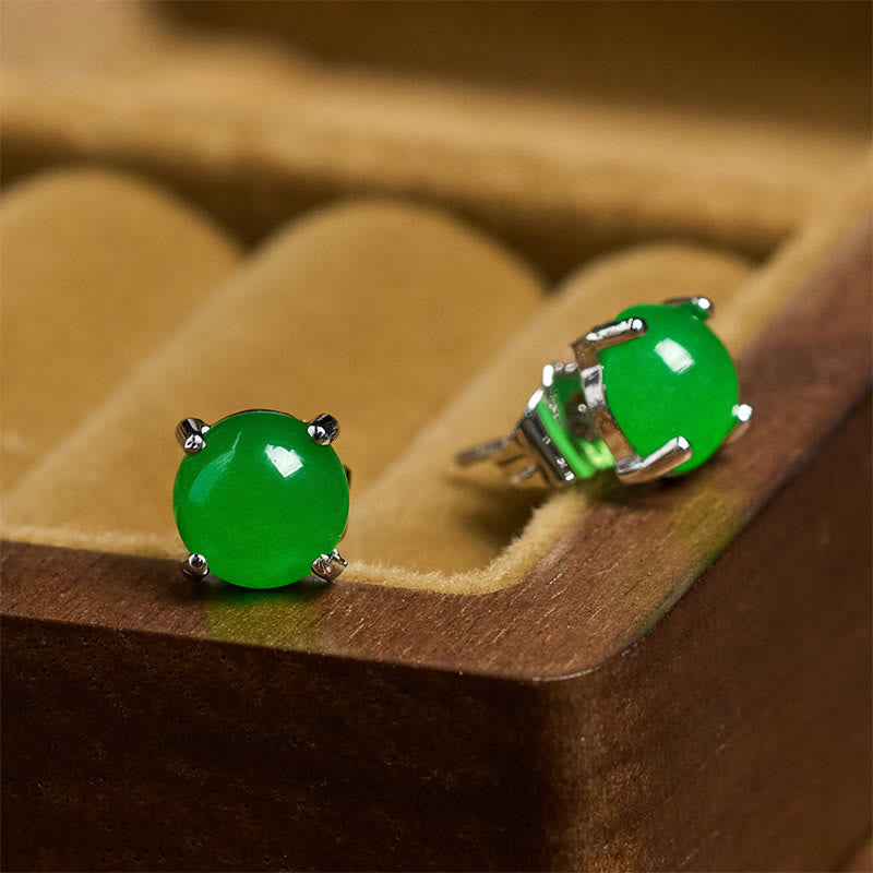 Wear FengShui Jade 925 Sterling Silver Abundance Earrings