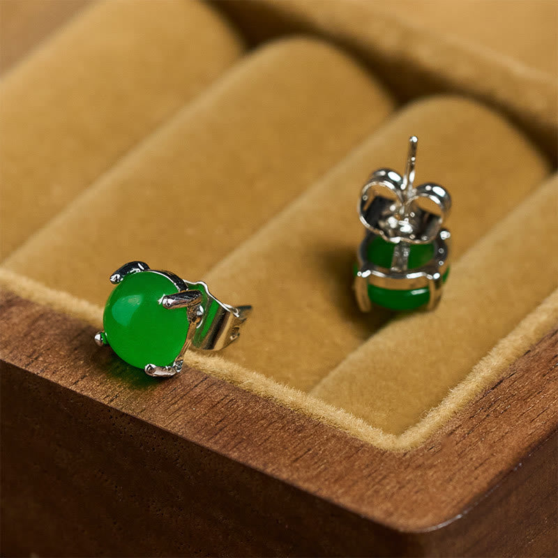 Wear FengShui Jade 925 Sterling Silver Abundance Earrings
