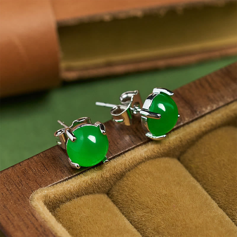 Wear FengShui Jade 925 Sterling Silver Abundance Earrings