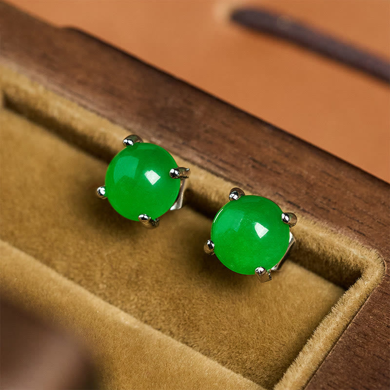 Wear FengShui Jade 925 Sterling Silver Abundance Earrings