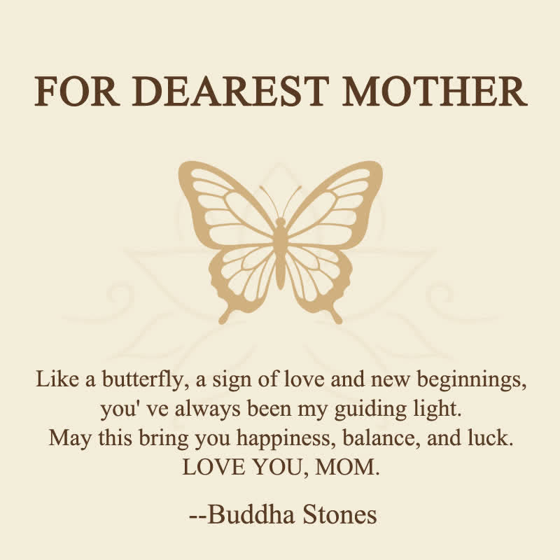 Wear FengShui "FOR DEAREST MOTHER" Jade Butterfly Abundance Necklace Pendants Includes Gift Message Card