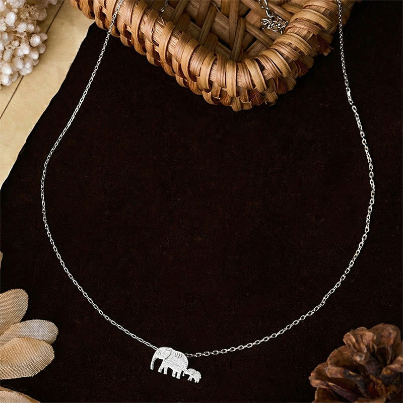 Wear FengShui "FOR DEAREST MOTHER" Elephant 925 Sterling Silver Necklace Pendants Includes Gift Message Card