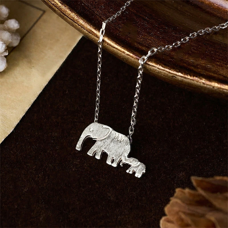 Wear FengShui "FOR DEAREST MOTHER" Elephant 925 Sterling Silver Necklace Pendants Includes Gift Message Card