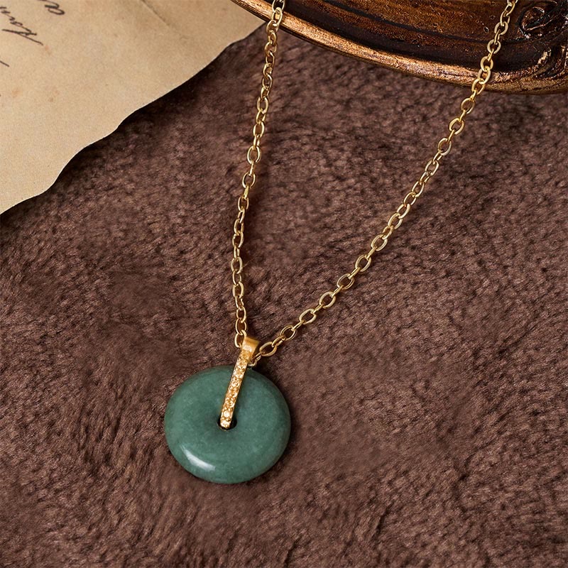 Wear FengShui "FOR DEAREST MOTHER" Peace Buckle Jade 925 Sterling Silver Luck Necklace Pendants Includes Gift Message Card