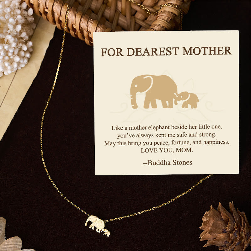 Wear FengShui "FOR DEAREST MOTHER" Elephant 925 Sterling Silver Necklace Pendants Includes Gift Message Card