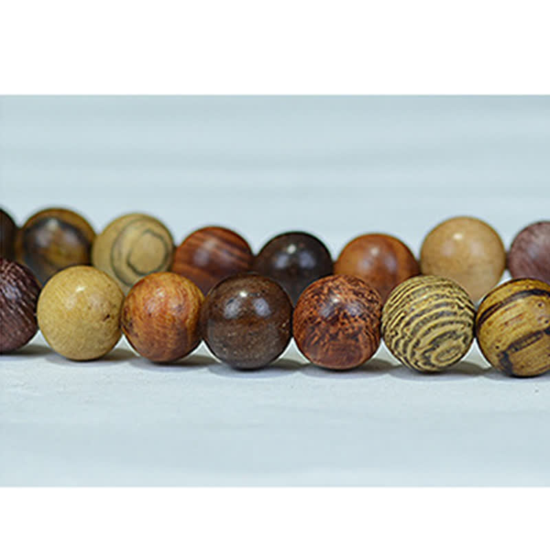 Wear FengShui 108 Beads Multi-Tone Natural Wood Calm Energy Mala