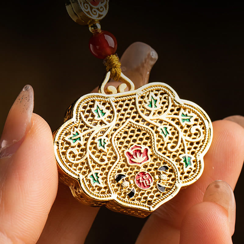 Wear FengShui Lock of Good Wishes Fu Character Luck Blessing Key Chain