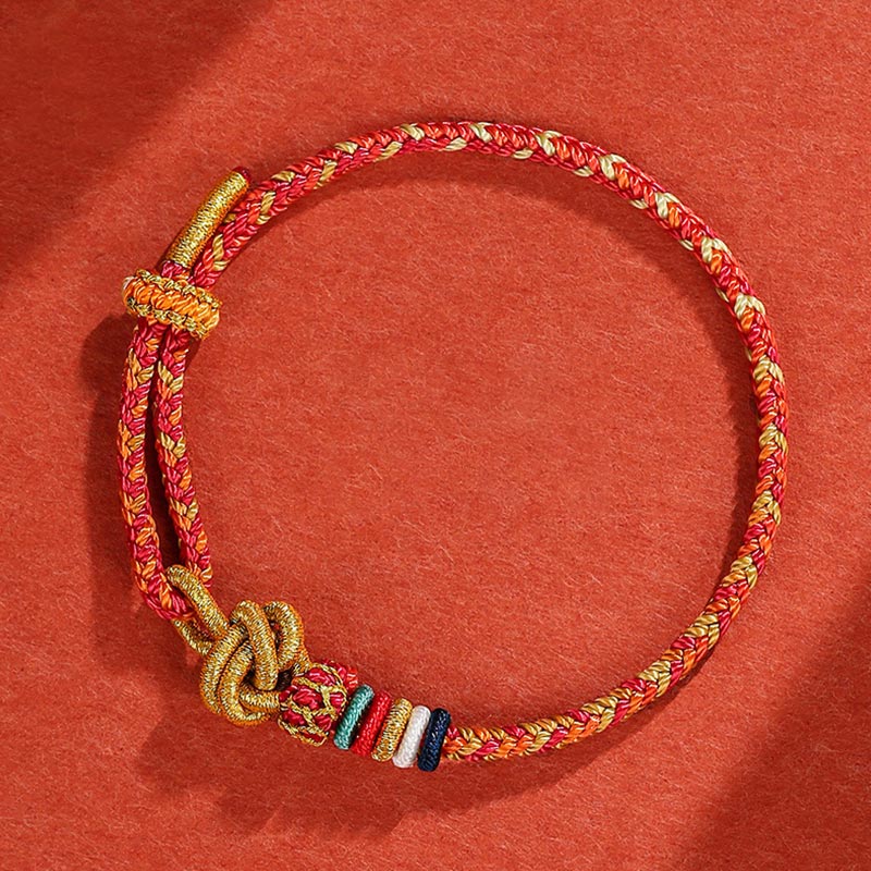 Wear FengShui Handmade Dunhuang Colorful Rope Protection Braid String Bracelet