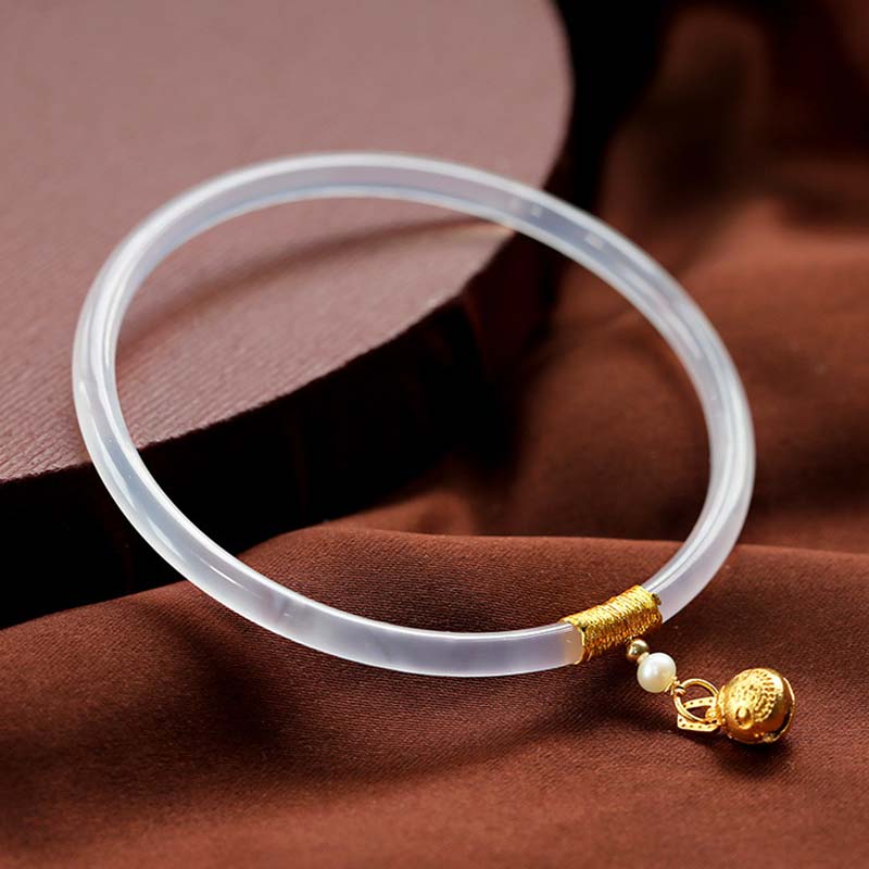 Wear FengShui Natural Cyan White Jade Success Bracelet
