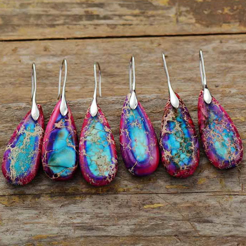 Wear FengShui Emperor Stone Crystal Happiness Earrings