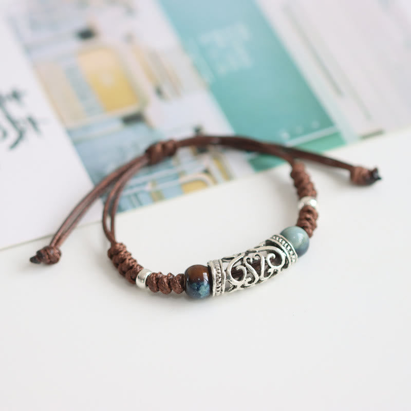 Wear FengShui Tibet Ceramic Bead Wealth String Bracelet