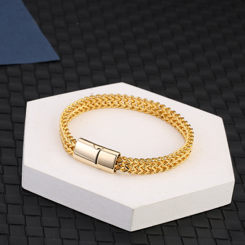 Wear FengShui Fish Scale Magnetic Buckle Titanium Steel Balance Bracelet Bangle