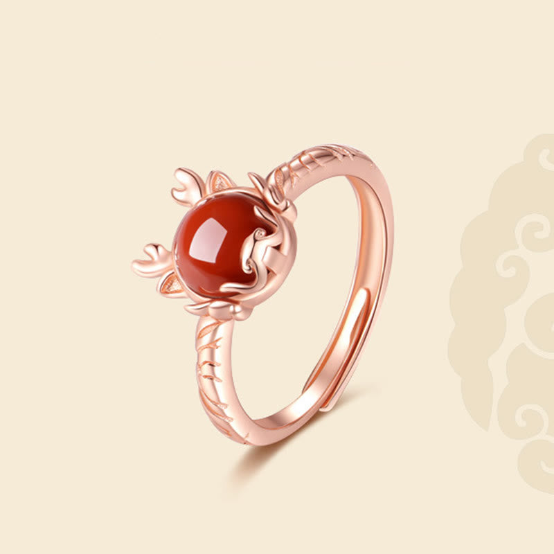 ❗❗❗A Flash Sale- Wear FengShui 925 Sterling Silver Year of the Dragon Cinnabar Red Agate Dragon Protection Bracelet Necklace Pendant Earrings Ring