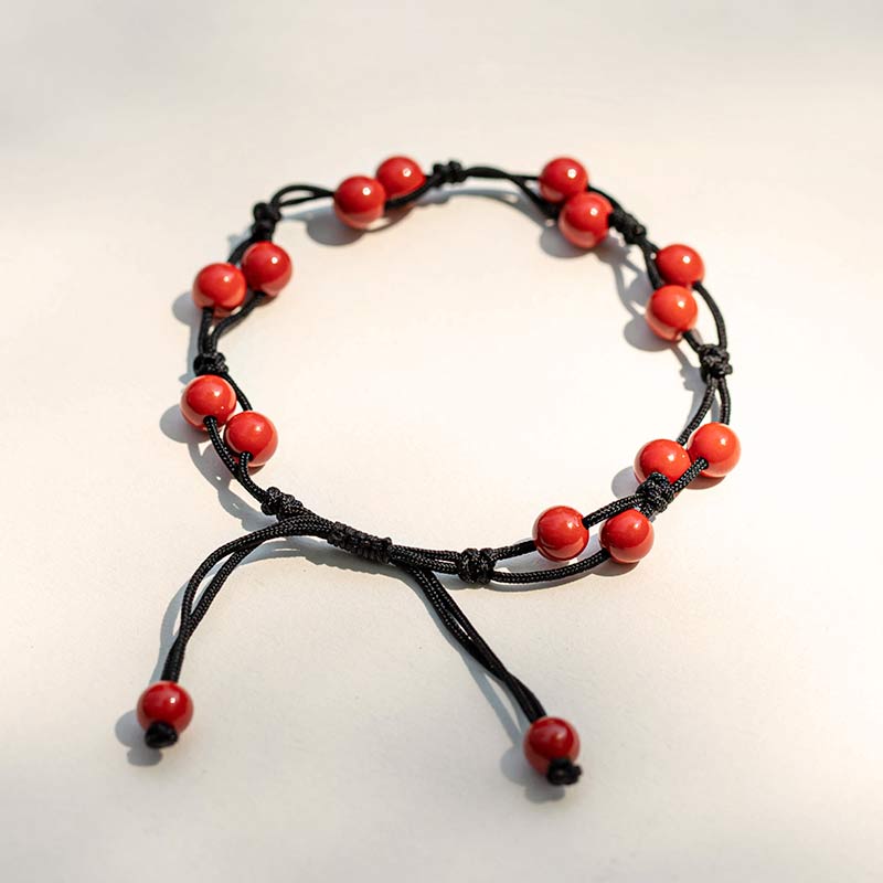 Wear FengShui Red Agate Moss Agate Cinnabar Calm Bracelet