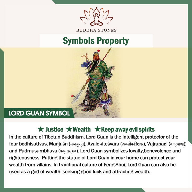 Wear FengShui Natural Jade Guan Gong Amulet Wealth Necklace Pendant