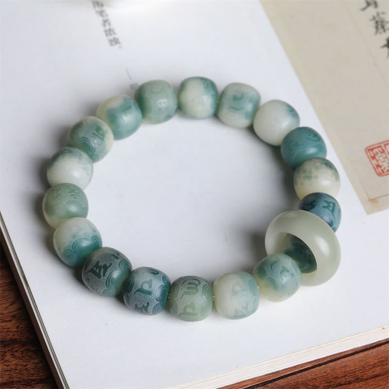 Wear FengShui Bodhi Seed Om Mani Padme Hum Engraved Keep Away Evil Spirits Bracelet