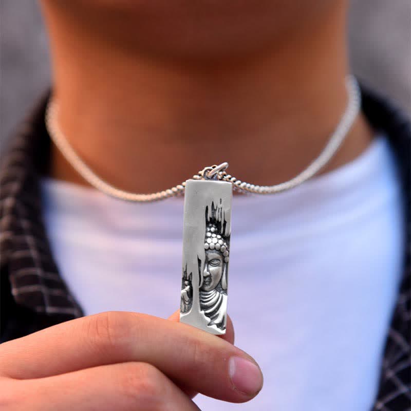 Wear FengShui Tathagata Buddha Strength Protection Amulet Lucky Vintage Style Pendant Necklace