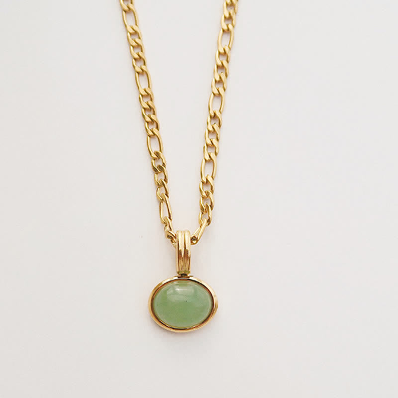 Wear FengShui Oval Turquoise Strength Titanium Steel Necklace Pendant
