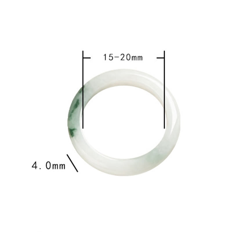 Wear FengShui Natural Green Jade Luck Abundance Ring
