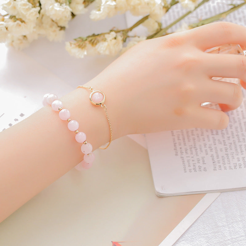 Wear FengShui Sun Stone Strawberry Quartz Crystal Positive Bracelet
