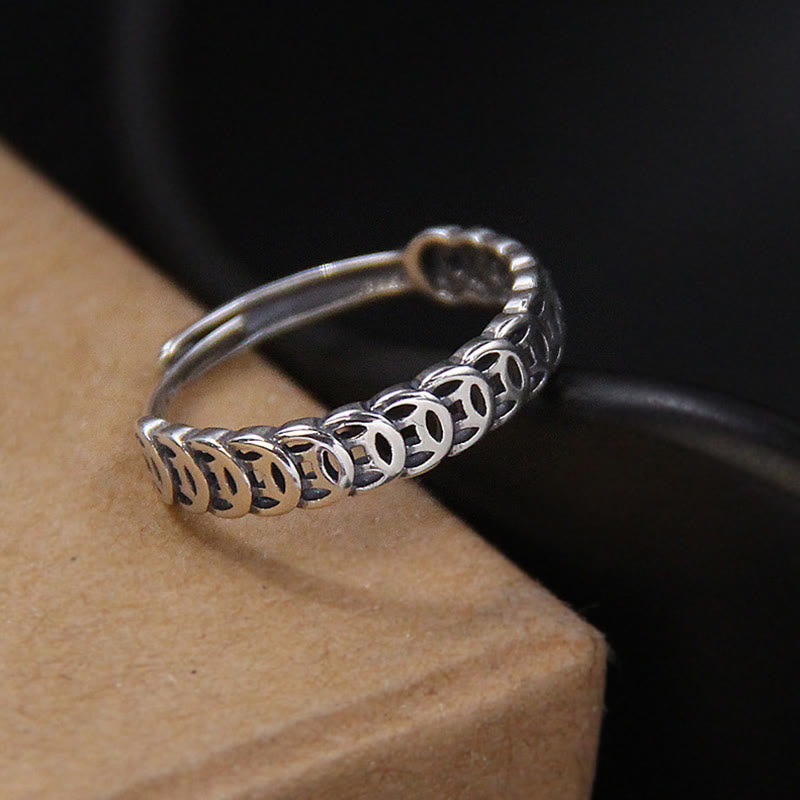 Wear FengShui Vintage Copper Coin Design Luck Adjustable Ring