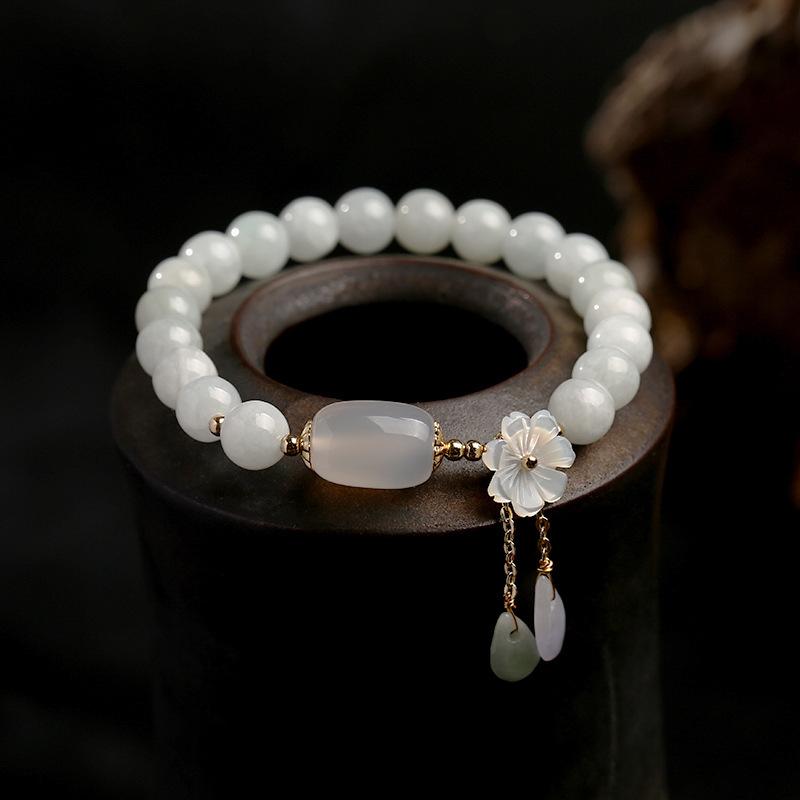 Wear FengShui Natural White Jade Luck Bracelet