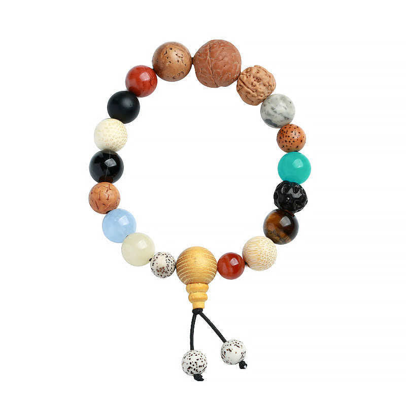 Wear FengShui Bodhi Seed Agate Wisdom Harmony Wrist Mala Bracelet