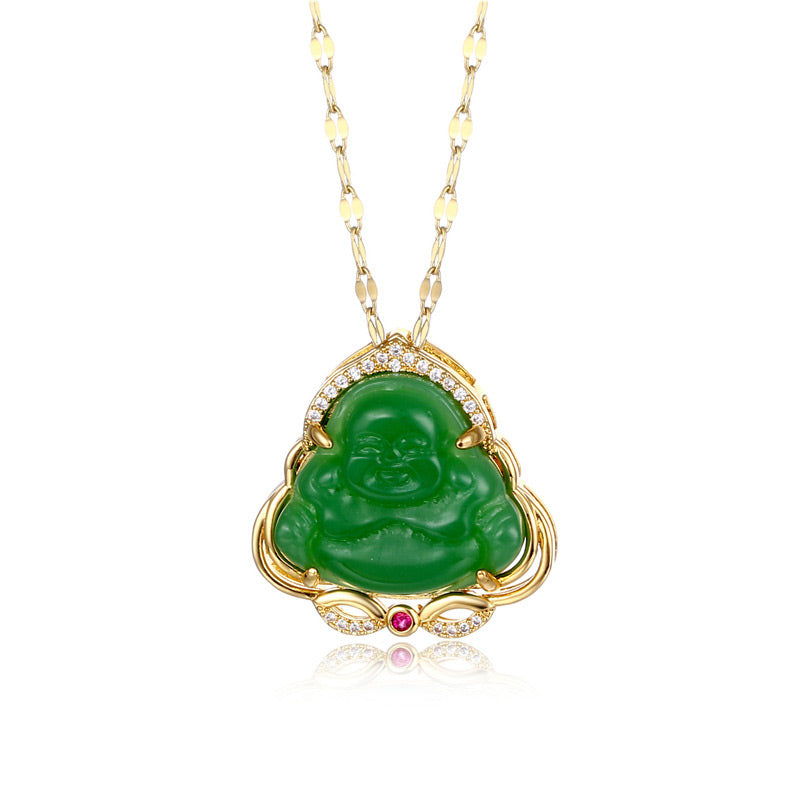 Wear FengShui Natural Laughing Buddha Peace Necklace