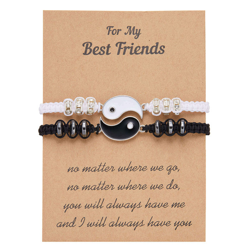 Wear FengShui 2pcs Yin Yang Hematite Couple Bracelet