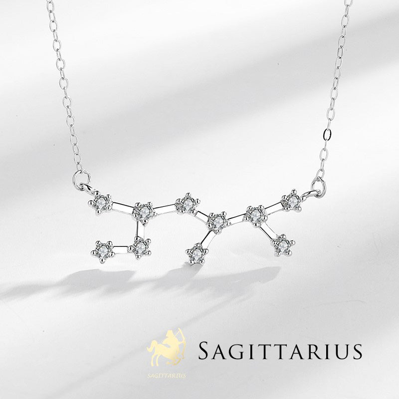 Wear FengShui 925 Sterling Silver 12 Constellations of the Zodiac Astrology Blessing Necklace Pendant