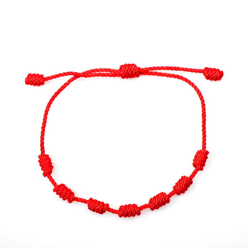 Wear FengShui 4Pcs Evil Eye Seven Knot Red String Protection Bracelet