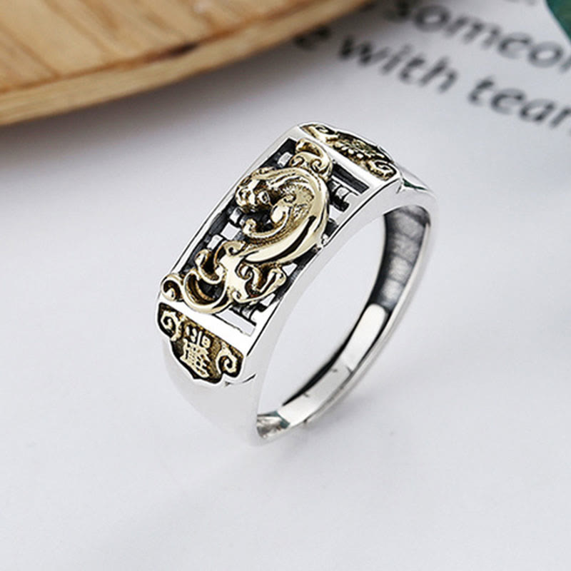 Wear FengShui 925 Sterling Silver PiXiu Luck Wealth Adjustable Ring