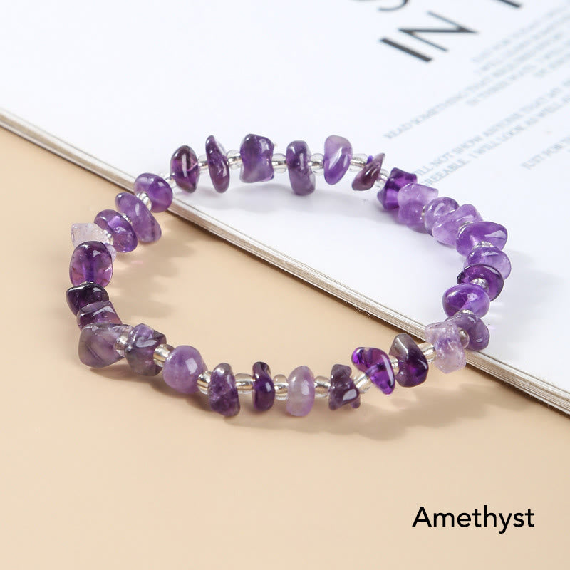 Wear FengShui Natural Irregular Shape Stone Crystal Meditation Balance Bracelet