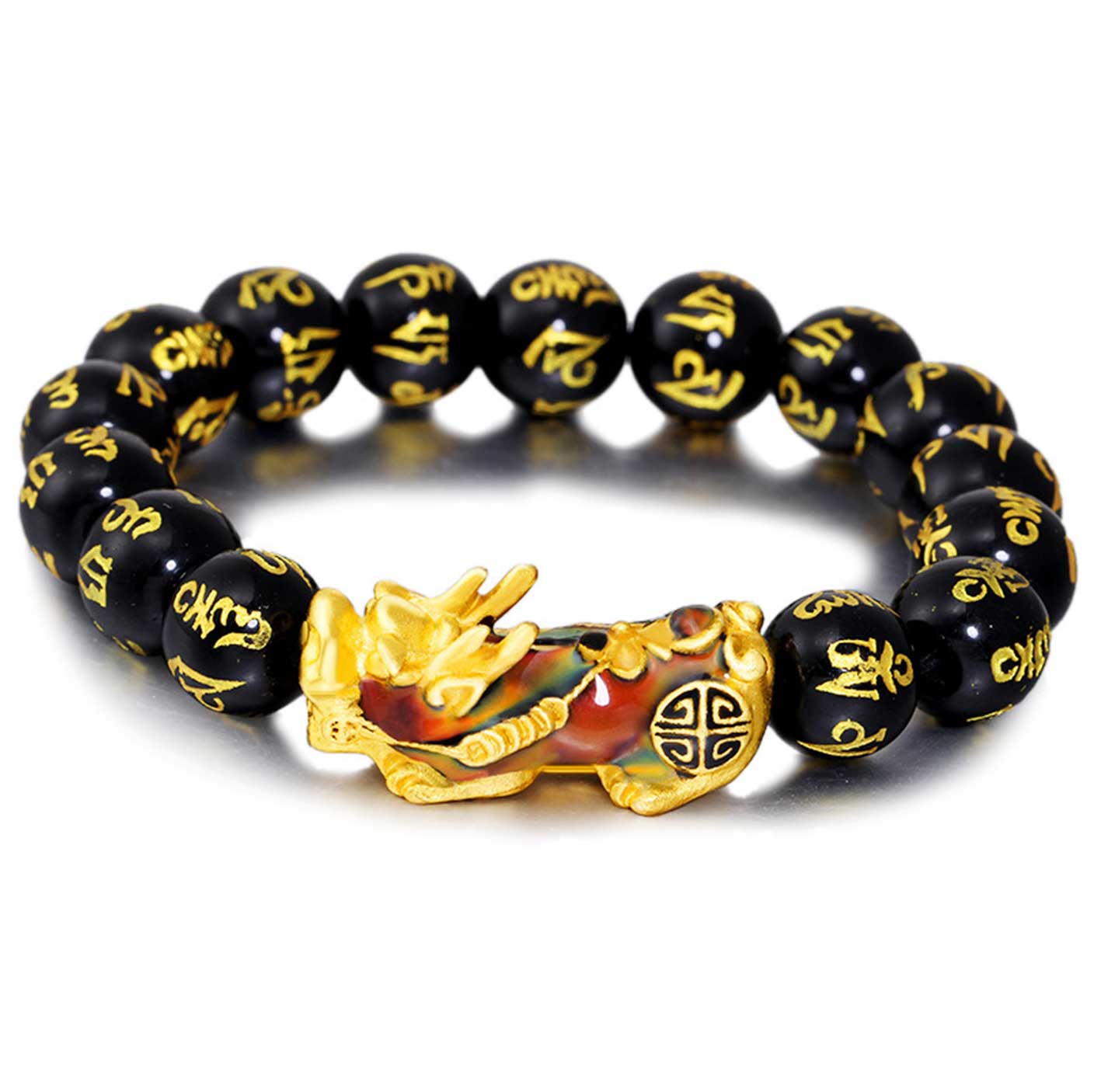 Buddha & Karma Color-Changing Pixiu Obsidian Wealth Bracelet