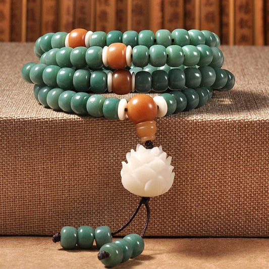 Wear FengShui Lotus Cyan Bodhi Seed Success Bracelet
