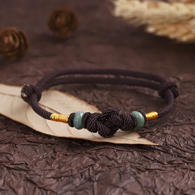 Wear FengShui Red String Jade Luck Fortune Knot Braided Couple Bracelet