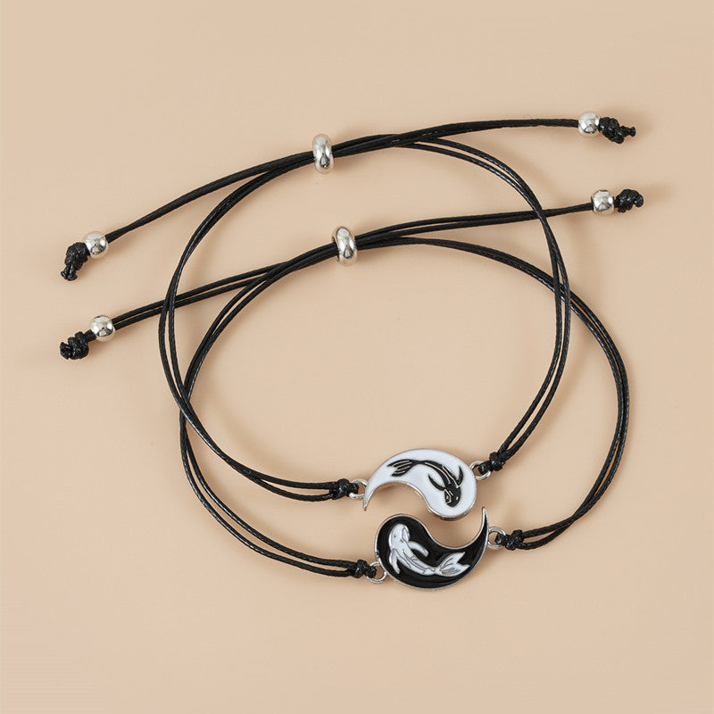 Wear FengShui 2pcs Yin Yang Hematite Couple Bracelet