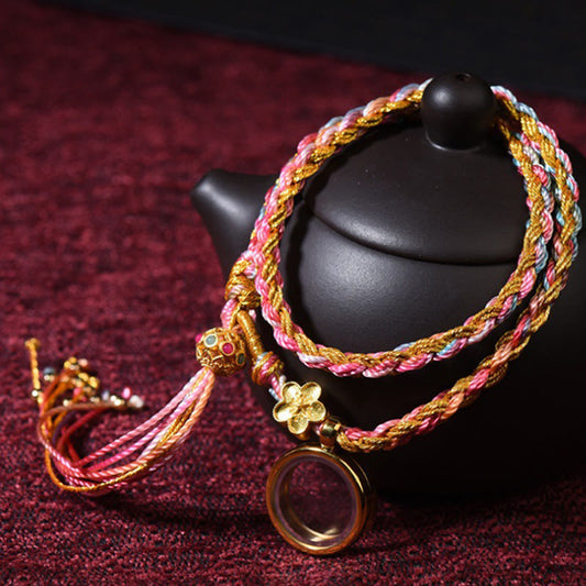 Wear FengShui Tibetan Handmade Luck Colorful String Single Double Wrap Braided Bracelet