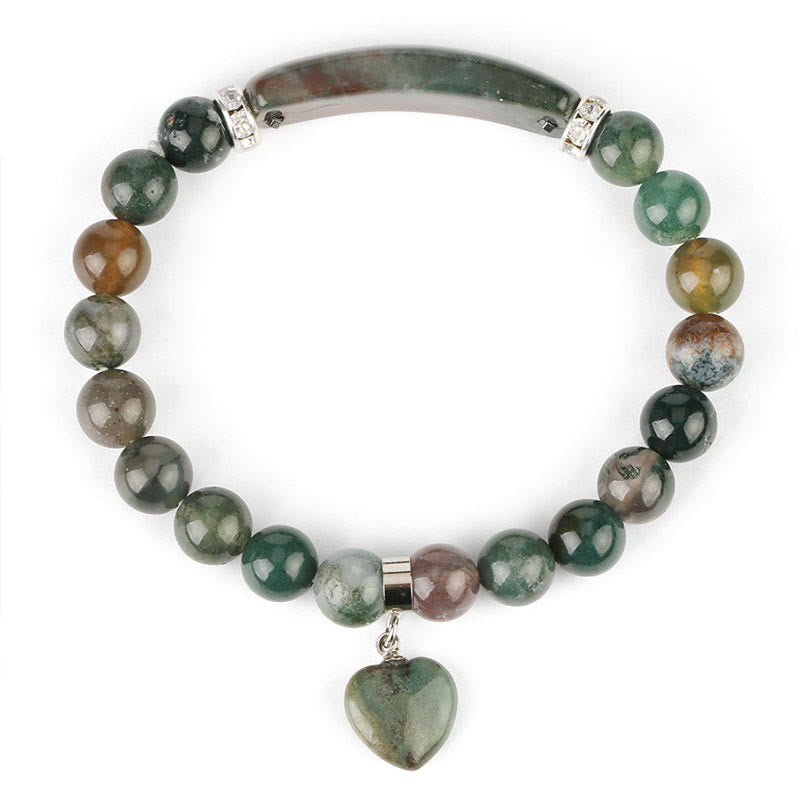 Wear FengShui Natural Quartz Love Heart Healing Beads Bracelet