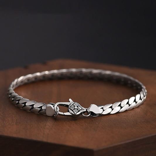 Wear FengShui Double Dorje Vajra Strength Punk Copper Chain Bracelet Necklace