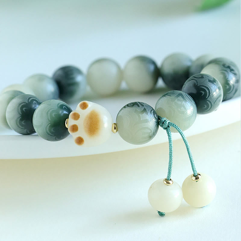Wear FengShui Bodhi Seed Om Mani Padme Hum Carved Harmony Bracelet