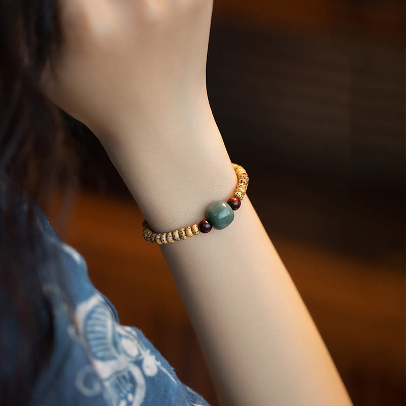 Wear FengShui Bodhi Seed Small Leaf Red Sandalwood Wisdom Bracelet