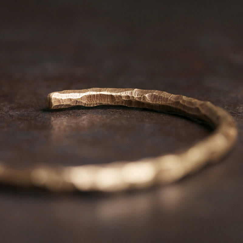 Wear FengShui Tibetan Bump Texture Copper Luck Cuff Bracelet Bangle