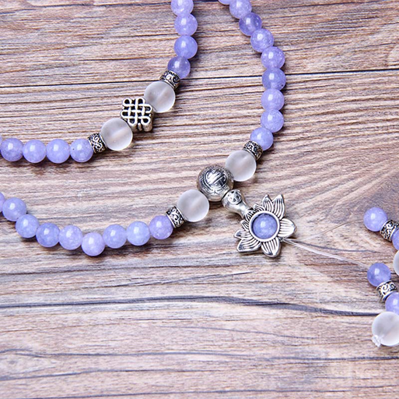 Wear FengShui Purple Jasper Bead Strength Bracelet Mala