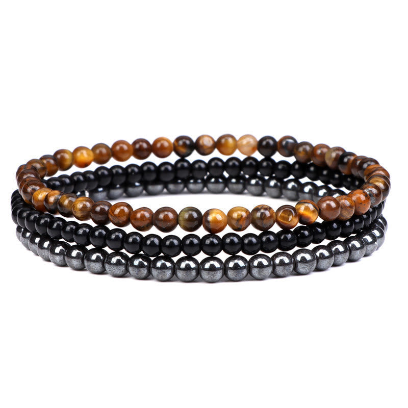 Wear FengShui 3Pcs Natural Crystal Stone Inner Peace Spiritual Bracelet